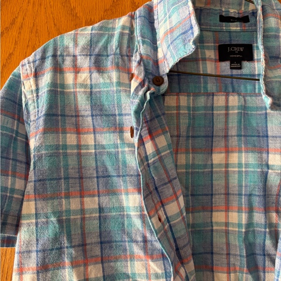 Men’s J Crew Plaid Short Sleeve Button Down size Large - Picture 3 of 3